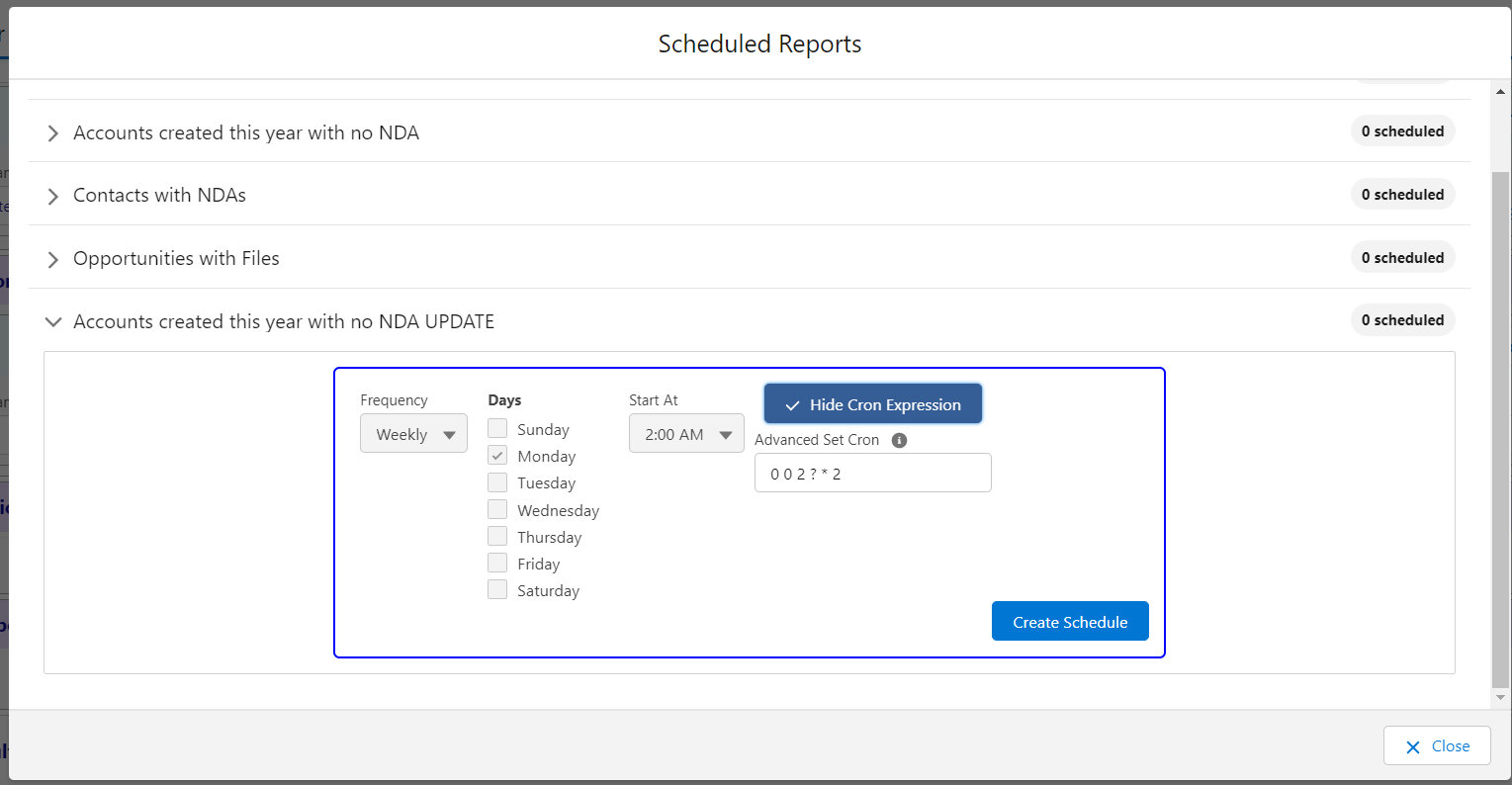 File Reporting: Advanced Scheduling