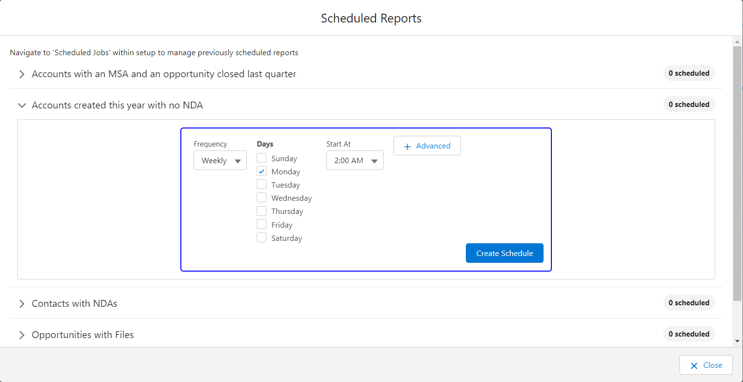 File Reporting: Basic Scheduling