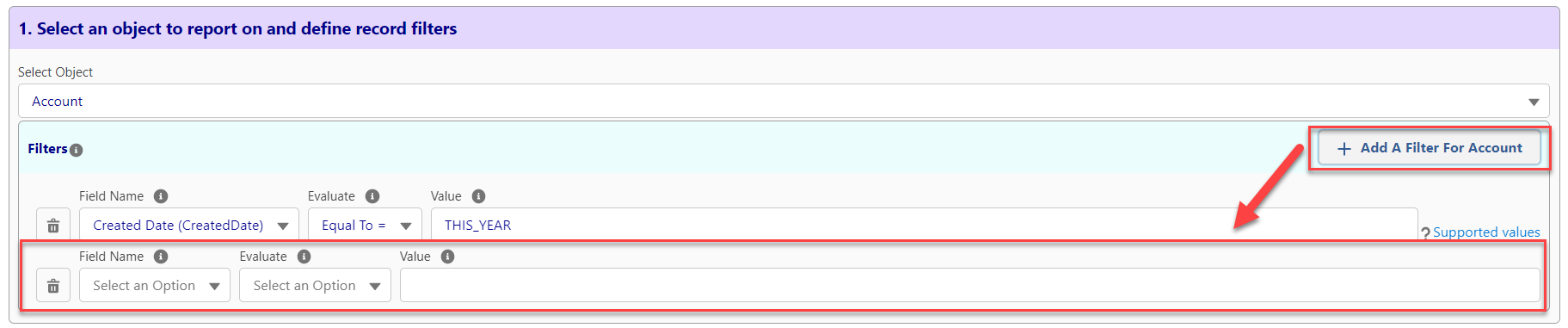 File Reporting: Adding/Removing Filters