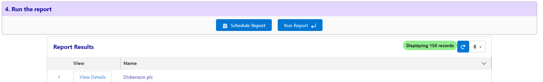 File Reporting: Results Buttons